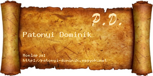 Patonyi Dominik névjegykártya